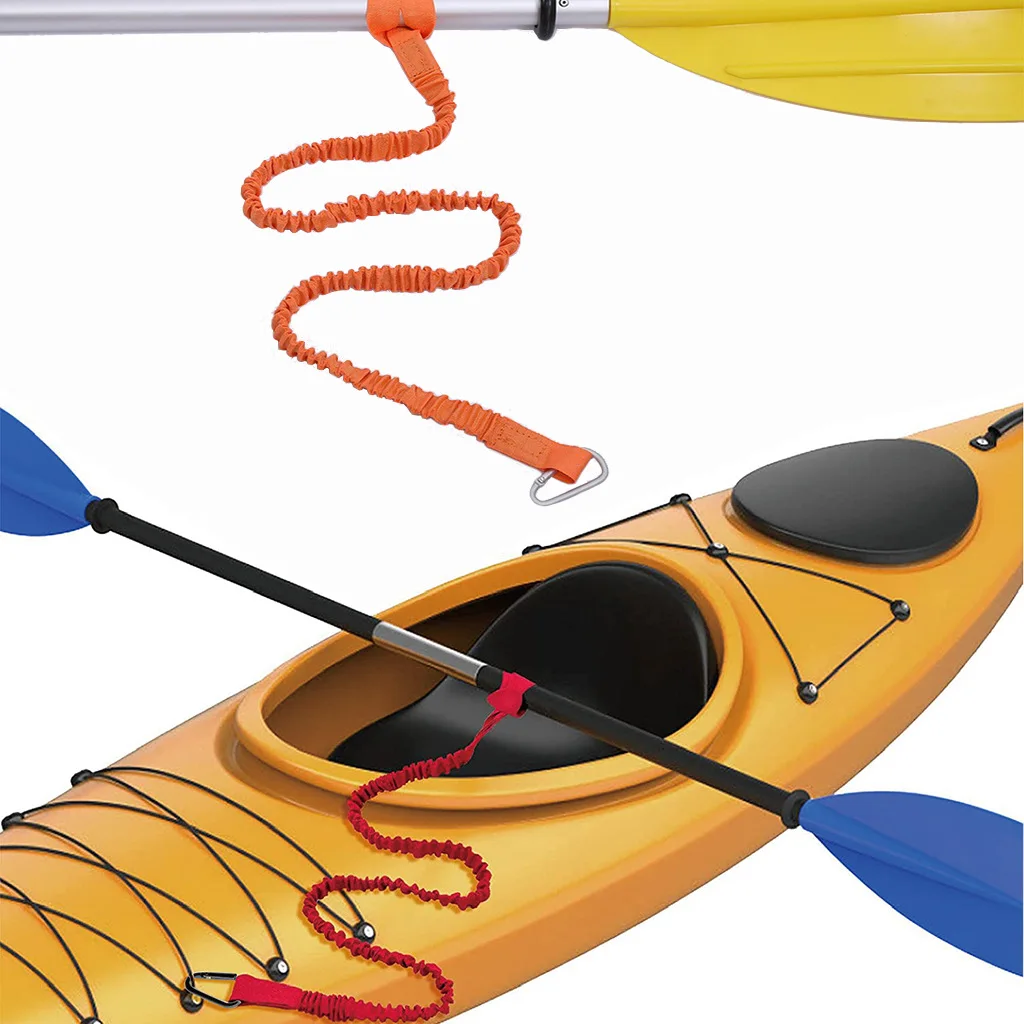Paddle Leash Adjustable With Safety Hook Fishing Rod Pole Coiled Lanyard Cord Tie Rope Rowing Boat Accessories