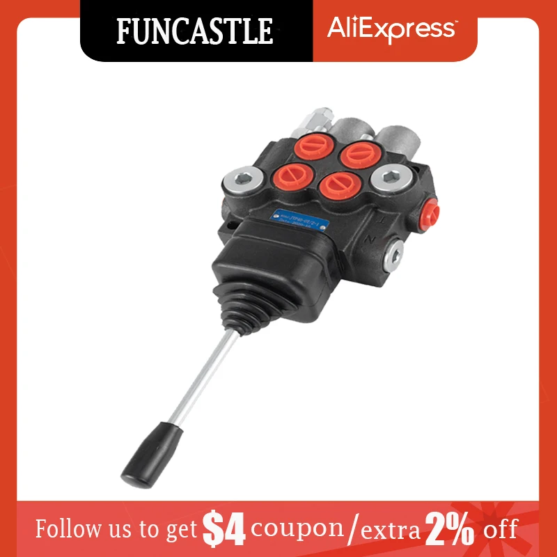 2 Spools Hydraulic Directional Control Valve Double Acting Cylinder Spool Motor Distributor Monoblock Operated Tractor Loader