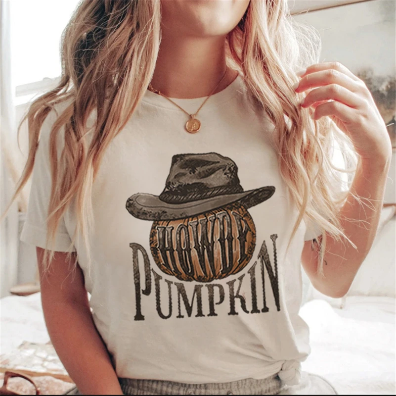 

Футболка женская с графическим принтом в стиле Харадзюку, Повседневная Уличная модная футболка с коротким рукавом для Хэллоуина, Женская м...