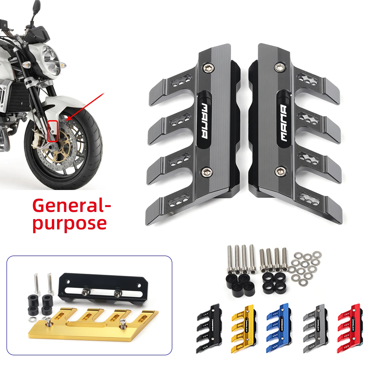 

For Aprilia MANA850 MANA 850 Motorcycle Accessories Mudguard Side Protection Block Front Fender Side Anti-Fall Slider