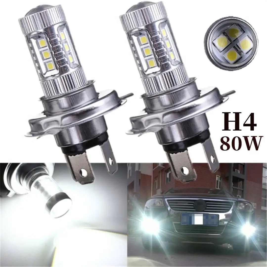 

Пара Автомобильных СВЕТОДИОДНЫХ Фар H4, автомобильные супер белые галогенные лампы, противотуманные фары 40 Вт, 80 Вт, 4000 лм светодиодный ная а...