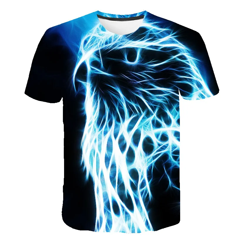 

2021 new Summer Children Fashion 3D T-shirt Kids Animal Eagle Print T shirt Boys Girls Tshirts Pullover men clothing streetwear