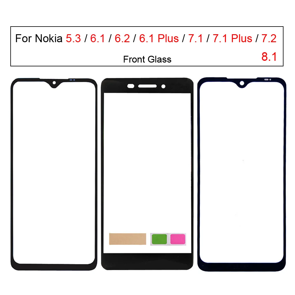 

For Nokia 8.1 7.2 7.1 Plus Touch Screen Panel For Nokia 6.2 6.1 Plus 5.3 Phone Outer Glass Touch Panel Repair Parts