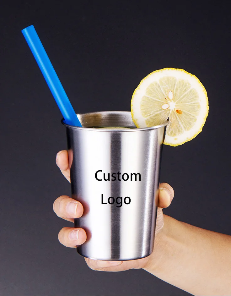 

Custom Logo Stainless Steel Cup 304 Rolled 300ML Edge Beer Coffee Cup Handy Water Cup Cold Drink Cup Bardak Stainless Steel Cup