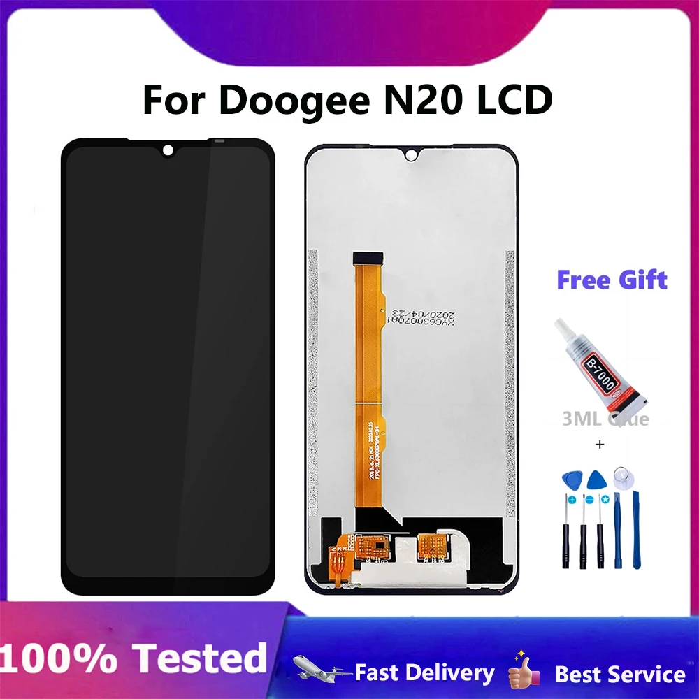 100% Протестировано Высокое качество Для DOOGEE N20 ЖК-дисплей + кодирующий преобразователь сенсорного экрана в сборе LCD + сенсорный дигитайзер для замены N20