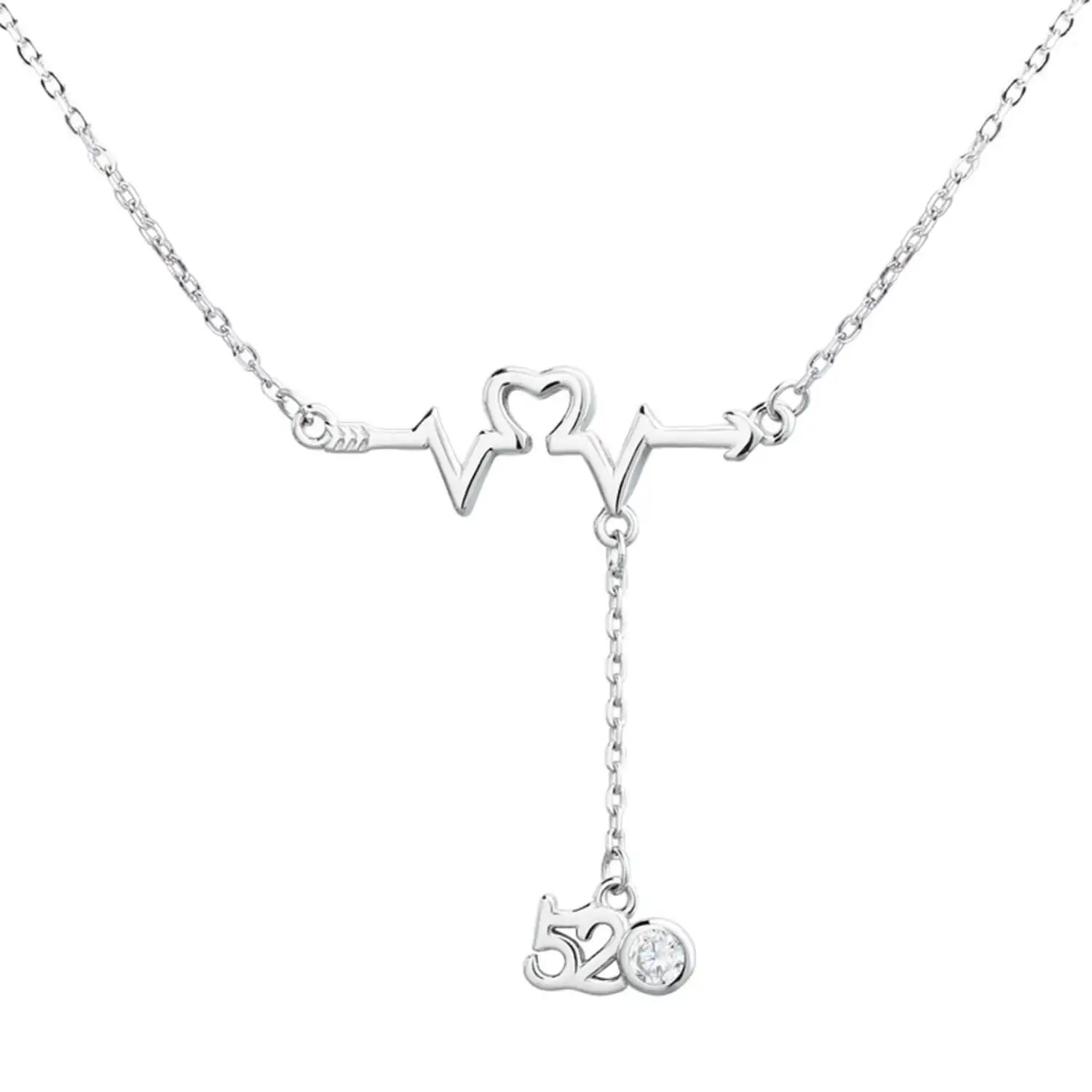 

I Love You 520 Heartbeat Pendant Lover Jewelry 51553NYB