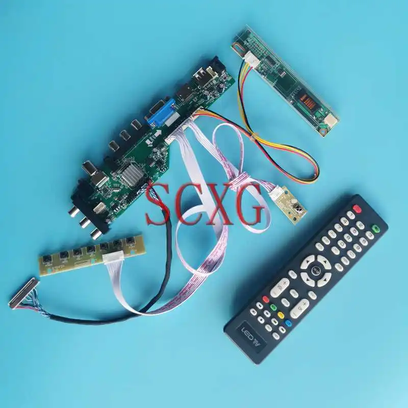 

DVB 3663 Digital Controller Board Fit LP154W01-TLD2/TLE3/TLF1 30Pin LVDS 1280*800 USB VGA AV RF HDMI-Compatible 15.4" Kit 1-CCFL