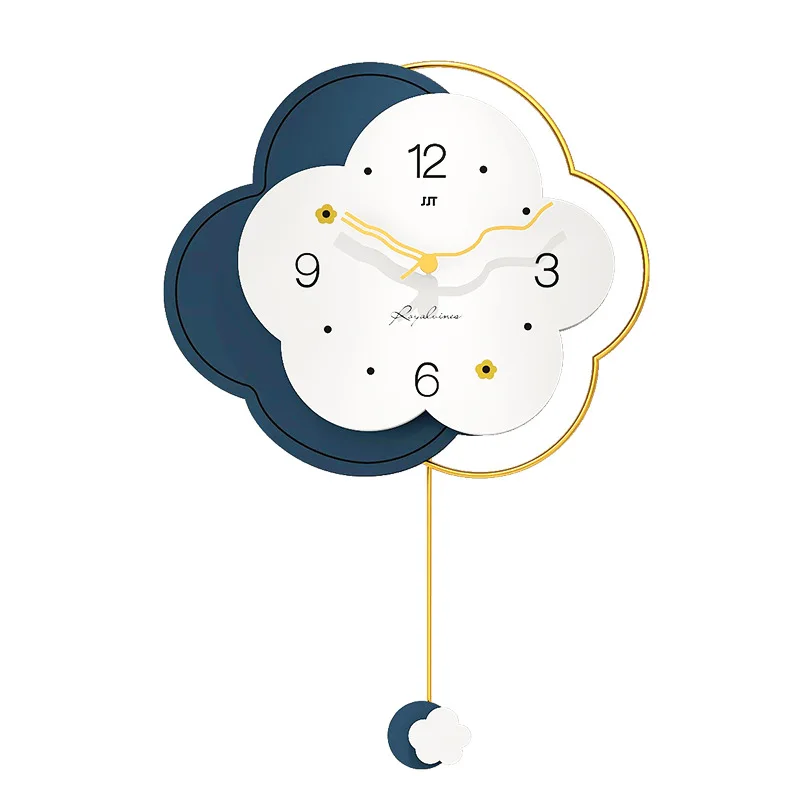 

Железные художественные креативные декоративные бесшумные подметающие настенные часы для гостиной освежающий Стайлинг высокая плотность циферблат с машущей подвеской