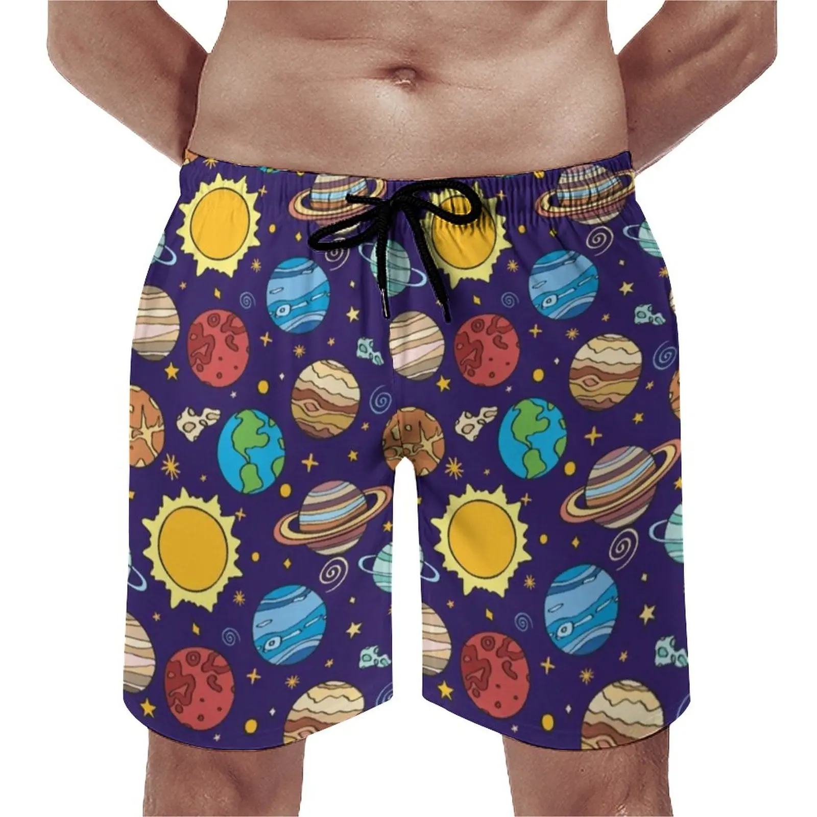 Плавки мужские солнцезащитные с мультяшным принтом удобные пляжные короткие