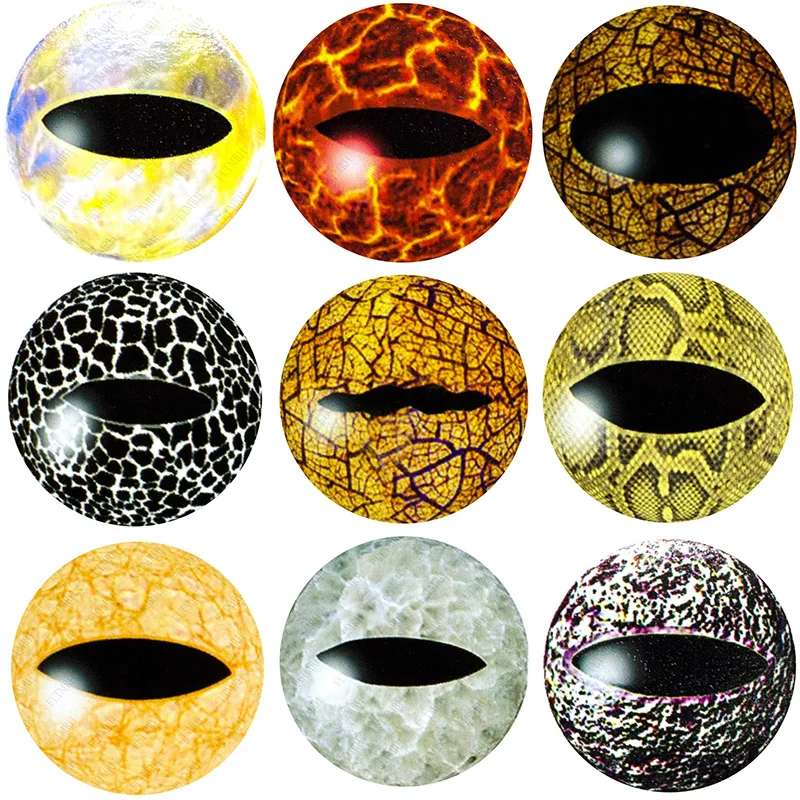 

6mm 14mm 16mm 18mm 30mm Round Handmade Dragon Cat Eyes Photo Glass Cabochons Base Setting Jewelry Charms Accessory