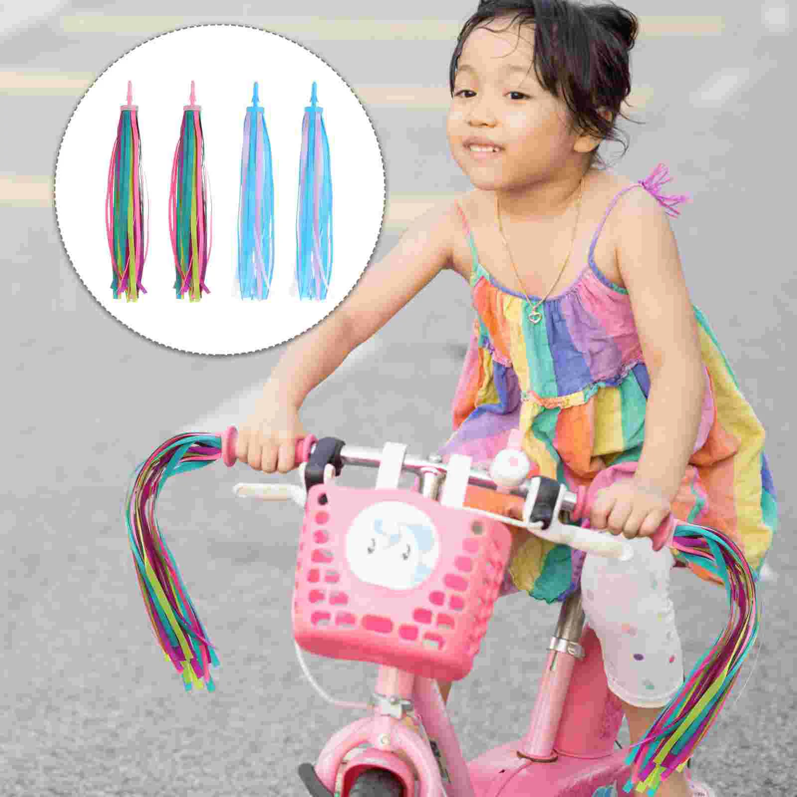 

Bike Handlebar Scooter Streamers Kids Streamer Tassel Ribbondecorations Grips Handle Colorful Girl Cycle Tricycle