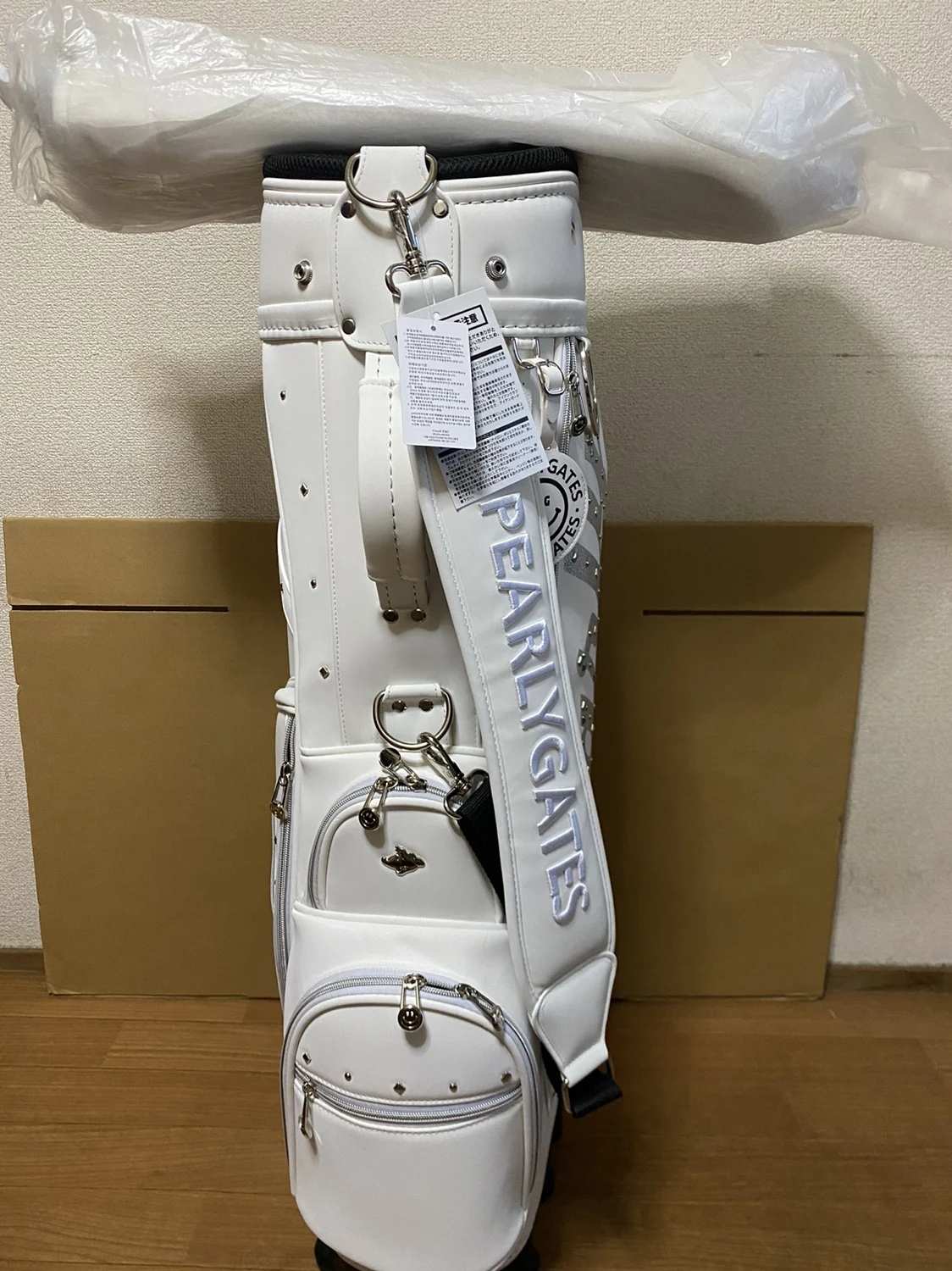 Pearly gate Golf bag equipment shoulder bag Caddy Bag with tires high quality  golf clubs bag 5-Way top cuff