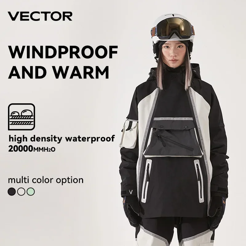 Лыжная куртка VECTOR мужская и женская однобортная двухбортная свободная теплая