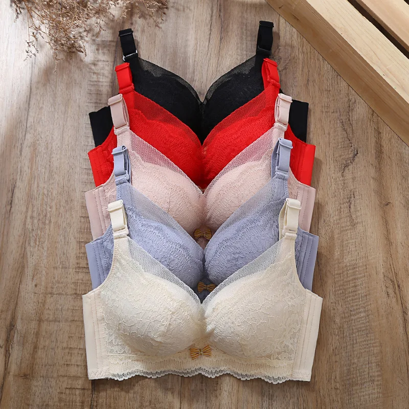 

New Lace Bra Thickened Bra 5cm Bra Gathered Comfortably A Cup Small Chest Flat Bra Without Steel Rings Sexy Lace Bras for Women