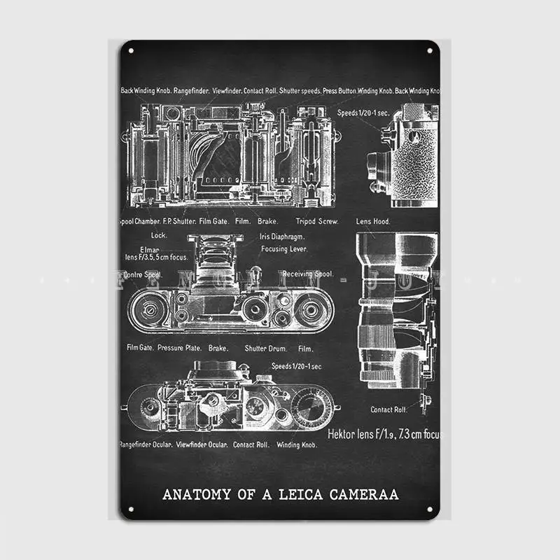 Анатомия Leica металлический плакат с камерой плакаты для клувечерние таблички