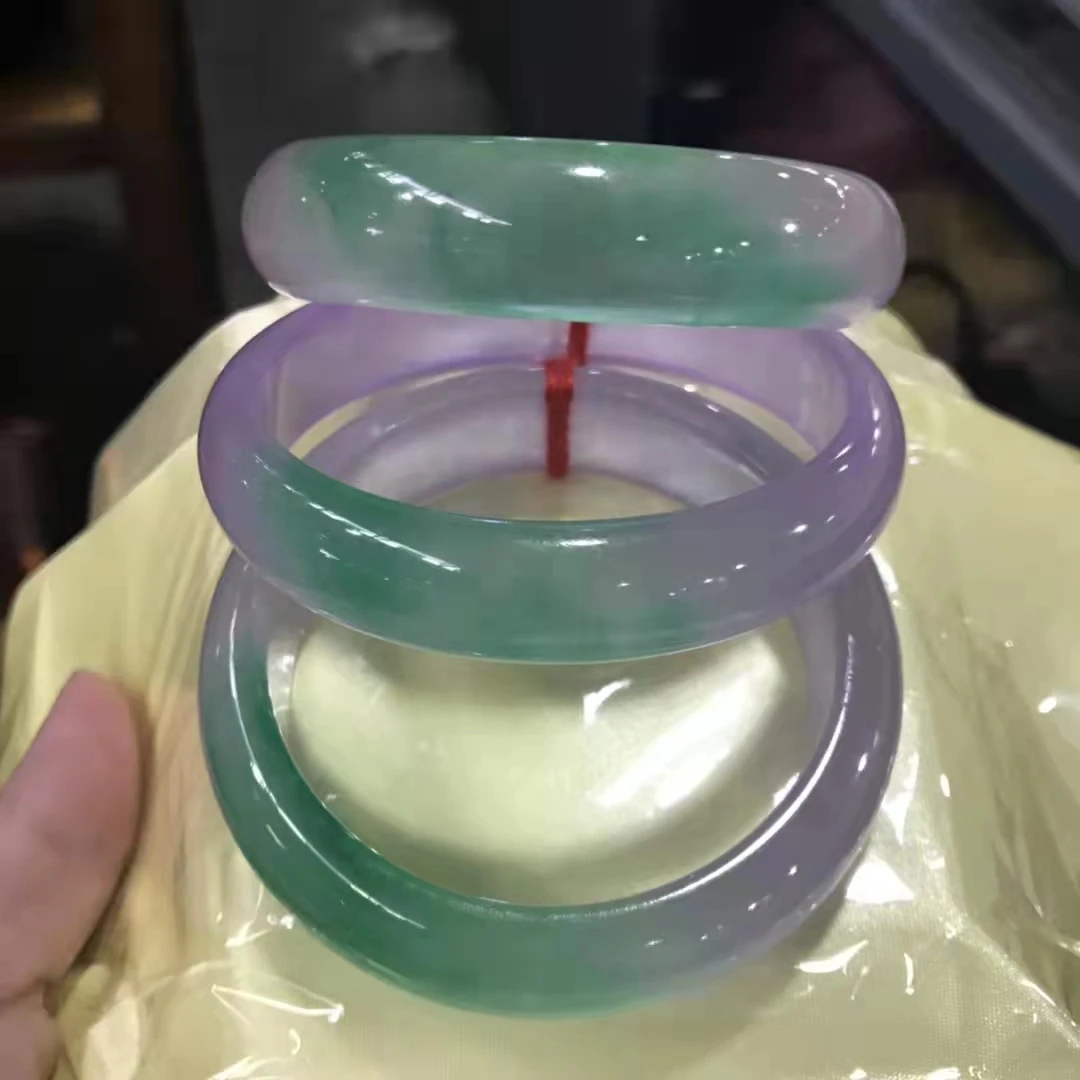 Редкий Натуральный ядеит украшение для рук ледяной вид фиолетовый растущий