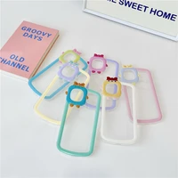bow knot frame clear phone case for iphone 11 13 12 pro max x xr xs max 7 8 6 6s plus se 2022 2020 clear shockproof back covers