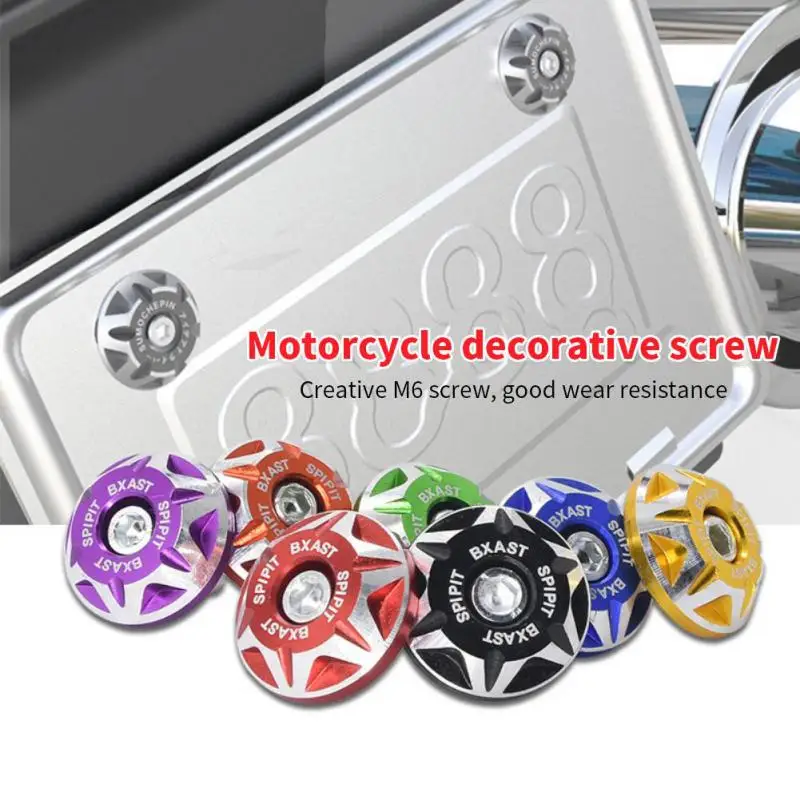 

CNC Motorcycle License Plate Screw Cover 6MM Holes License Plate Screws Shell Accessories Scooter Electric Motorcycle Parts 2pcs