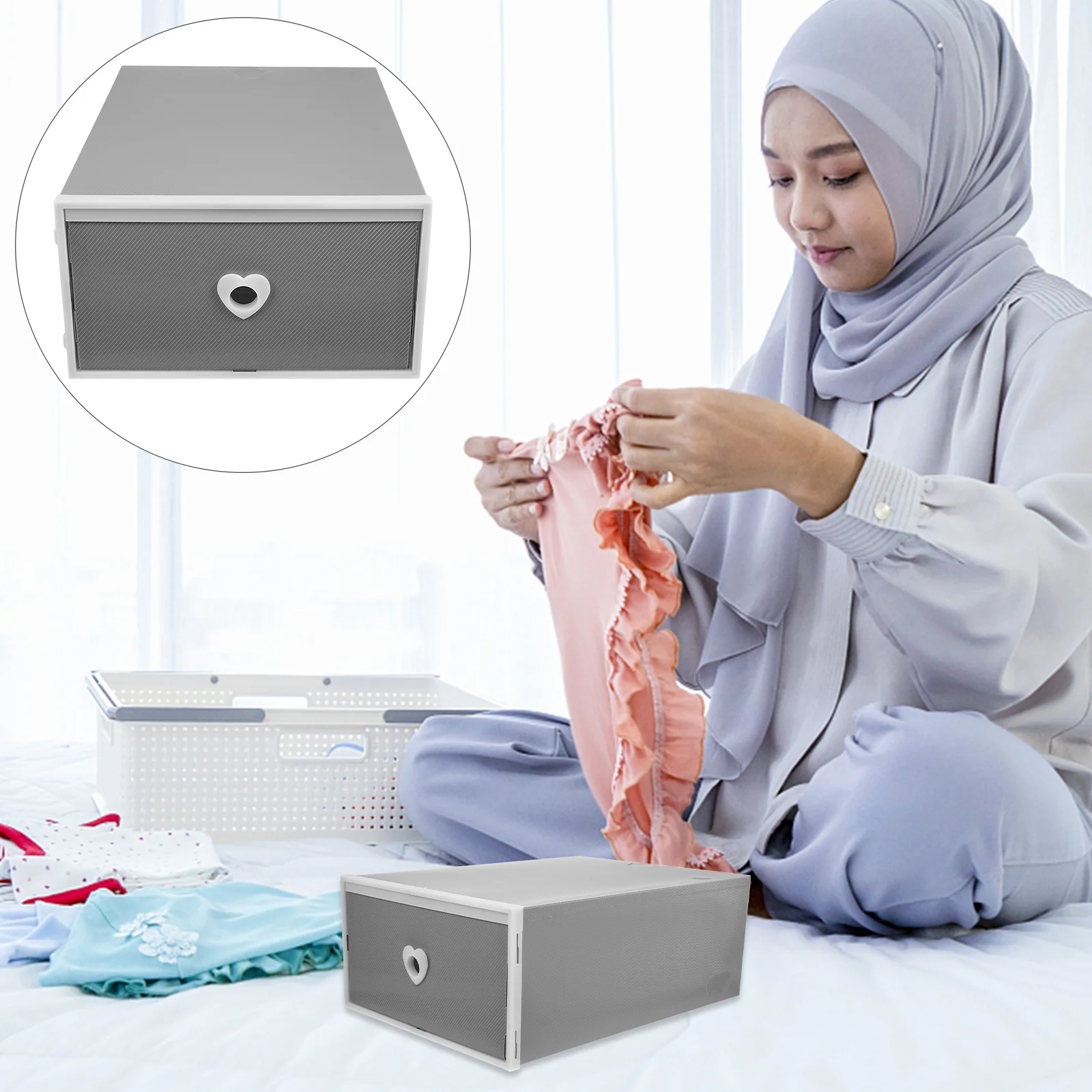 

Box Case Container Sock Drawer Type Socks Household Pp