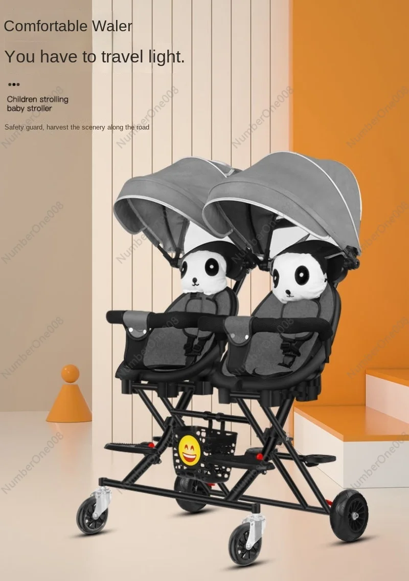 Детская тележка Double Twin для сидения и лежания Складная легкая коляска Get Coupon