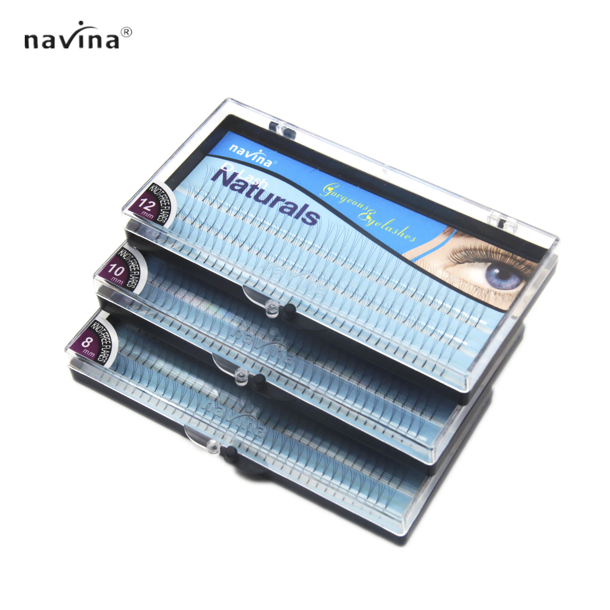 

Navina D-Lash Curl Knot Free 3D W Lash False Eyelash Natural Black Individual Eyelashes Extension 12mm 10mm 8mm Fake Eyelash