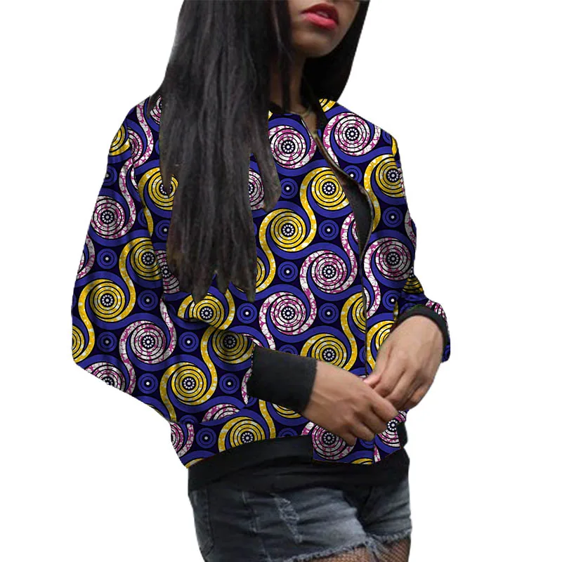 

New Arrivals Women's Coat African Print Pattern Ankara Outfits Female Nigerian Fashion Bomber Jackets