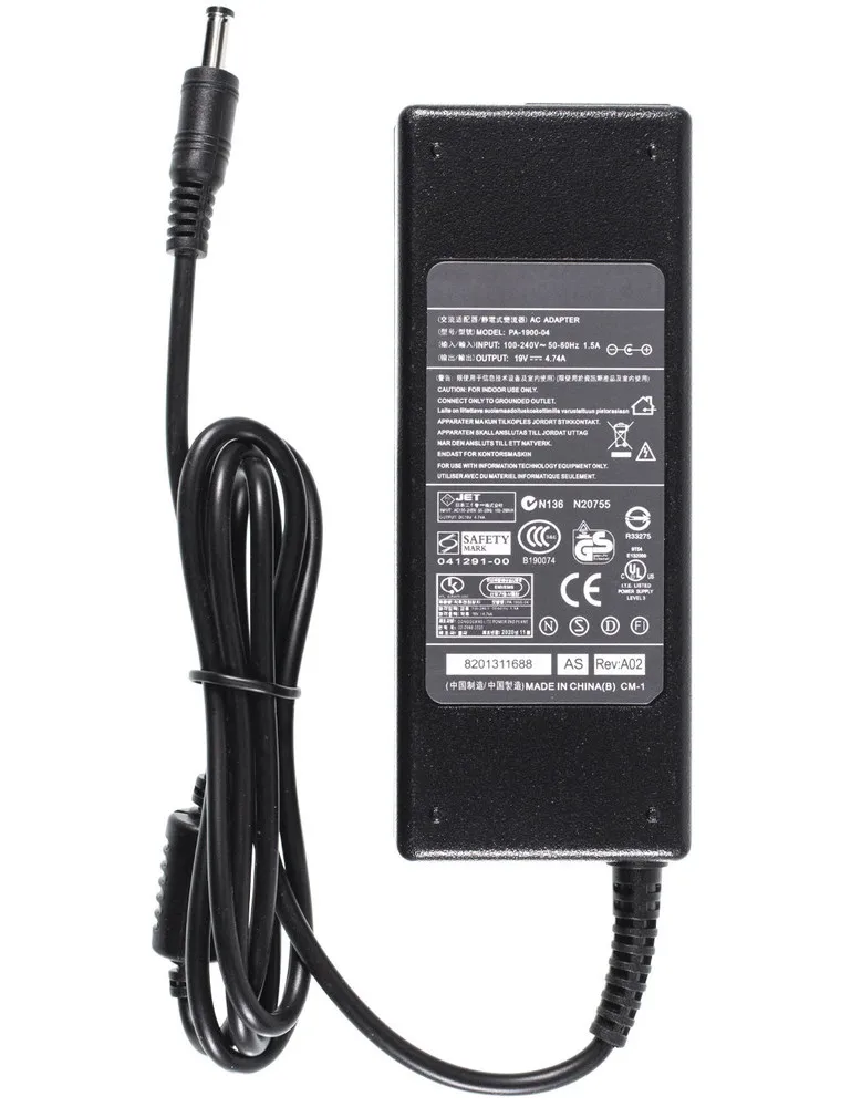 Зарядка 5 5x2 5mm / 19V 4 74A (Copy) (без сетевого кабеля) для Lenovo IdeaPad U550