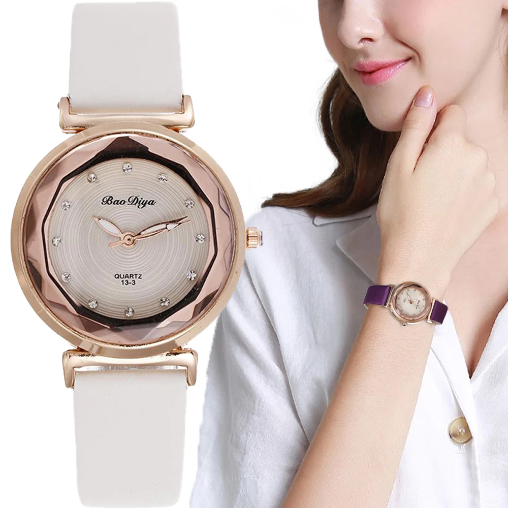 

Luxury Women's Watch Rhinestone Set Dial Ladies 2023 Fashion Quartz Elegant Pattern Leather Watch for Women Clock