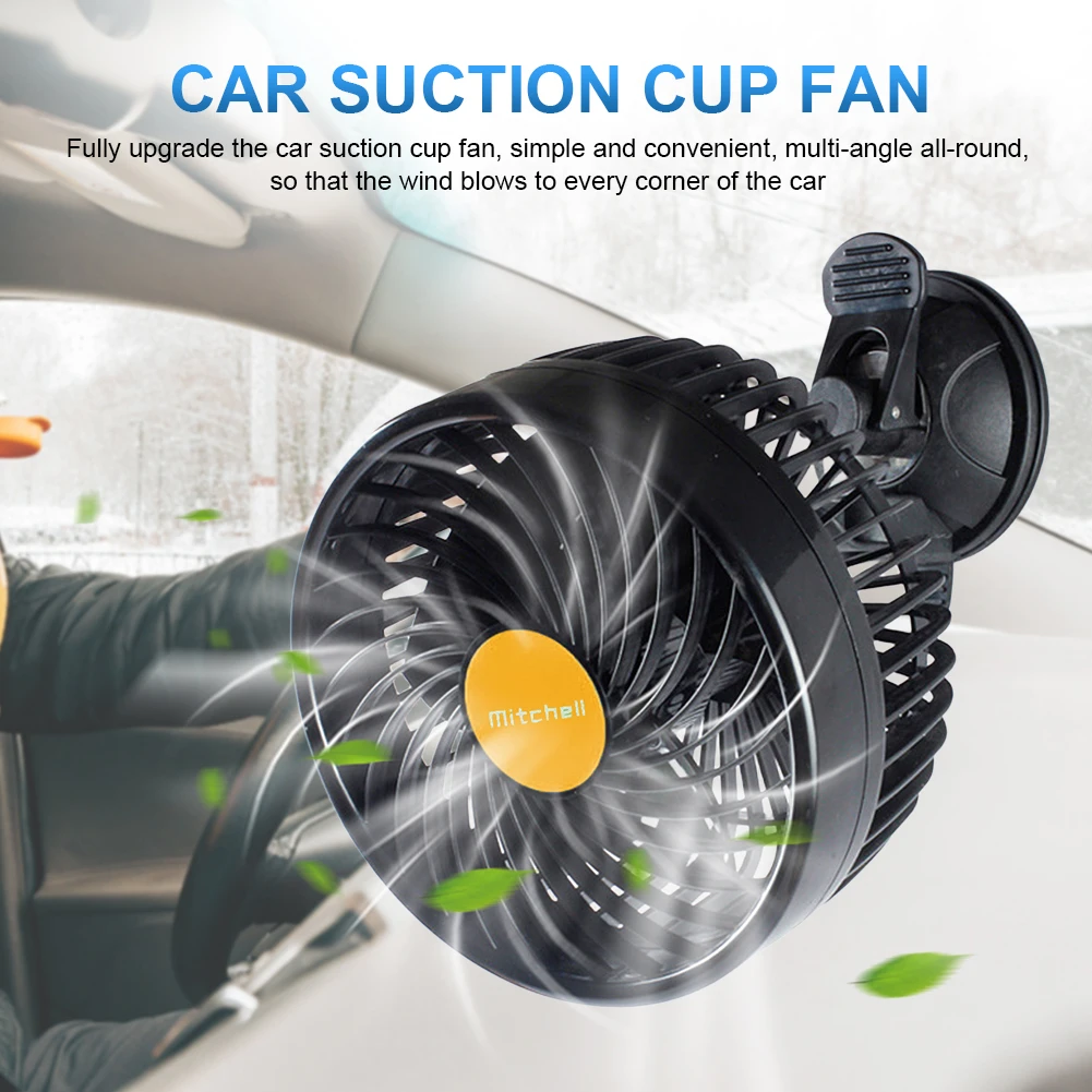 

Auto Cooling Fan Single Head 12/24V Auto Ventilation Fan Strong Wind Electric Car Circulator Mini Car Fan Cooler for Vehicle SUV