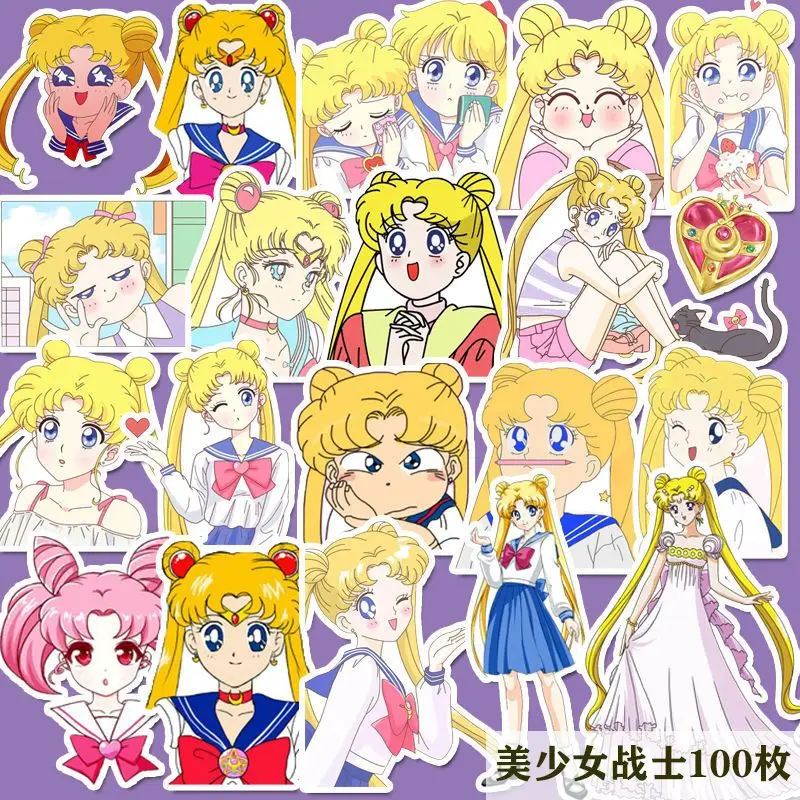 Фото Декоративные водонепроницаемые наклейки Bandai Sailor Moon: сюрпризы, комиксы, сувениры, модные игрушки, анимационные украшения, подарки, милые фигурки №2