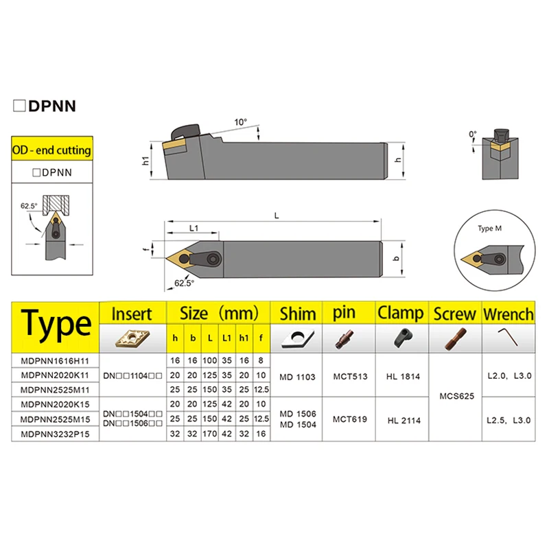 Внешний токарный инструмент KaKarot MDPNN2525M11 MDPNN2020K11 MDPNN1616H11 твердосплавные вставки DNMG