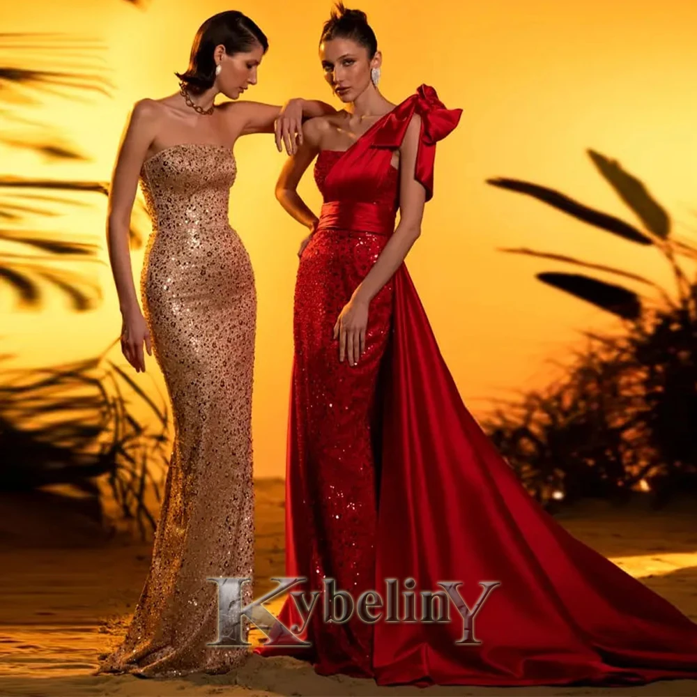 

Kybeliny Luxury Evening Dresses Mermaid Sleeveless 2023 Prom Gowns For Women Shiny Vestidos De Fiesta Party Formal Customized