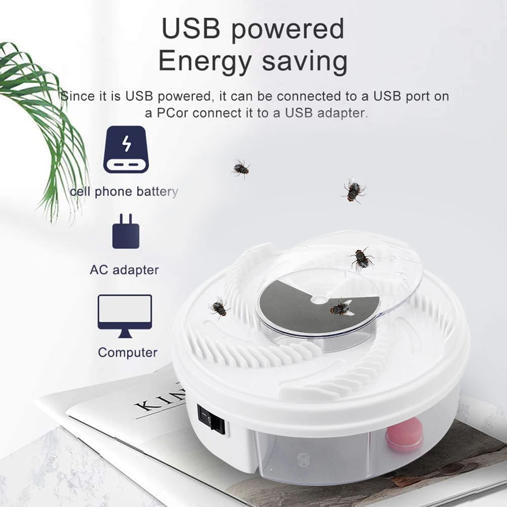 

Электронная ловушка для мух, USB ловушка для насекомых и вредителей, обновленная версия, автоматическое устройство для уничтожения летающих ...