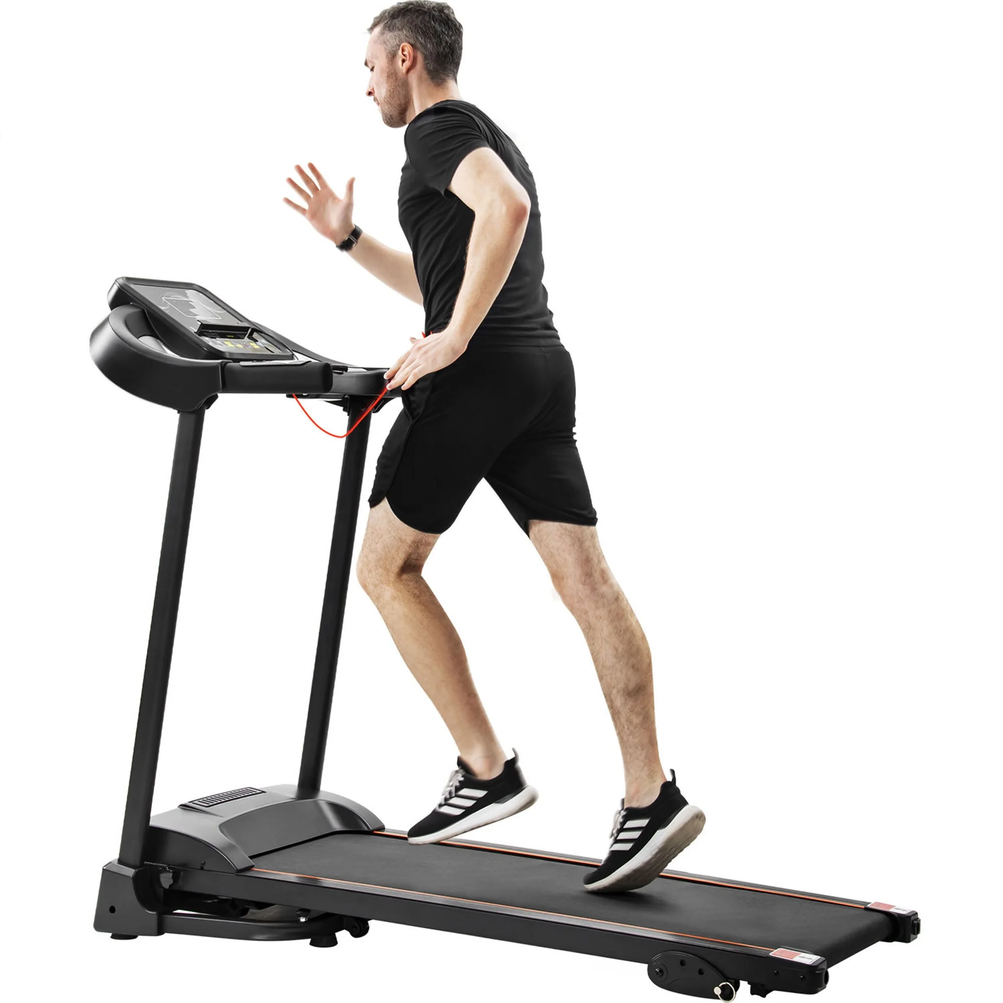 

Compact Easy Folding Treadmill Motorized Running Jogging Machine with Audio Speakers and Incline Adjuster