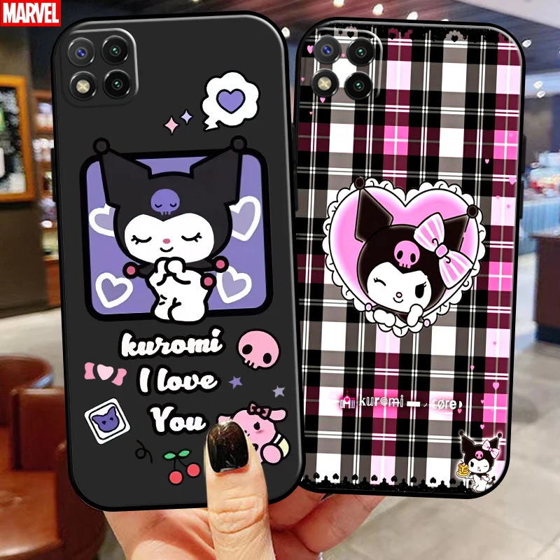 

Cute Cartoon Sanrio Kuromi Phone Case 6.53 Inch For Xiaomi Redmi 9C Coque Silicone Cover Back Funda Carcasa Soft