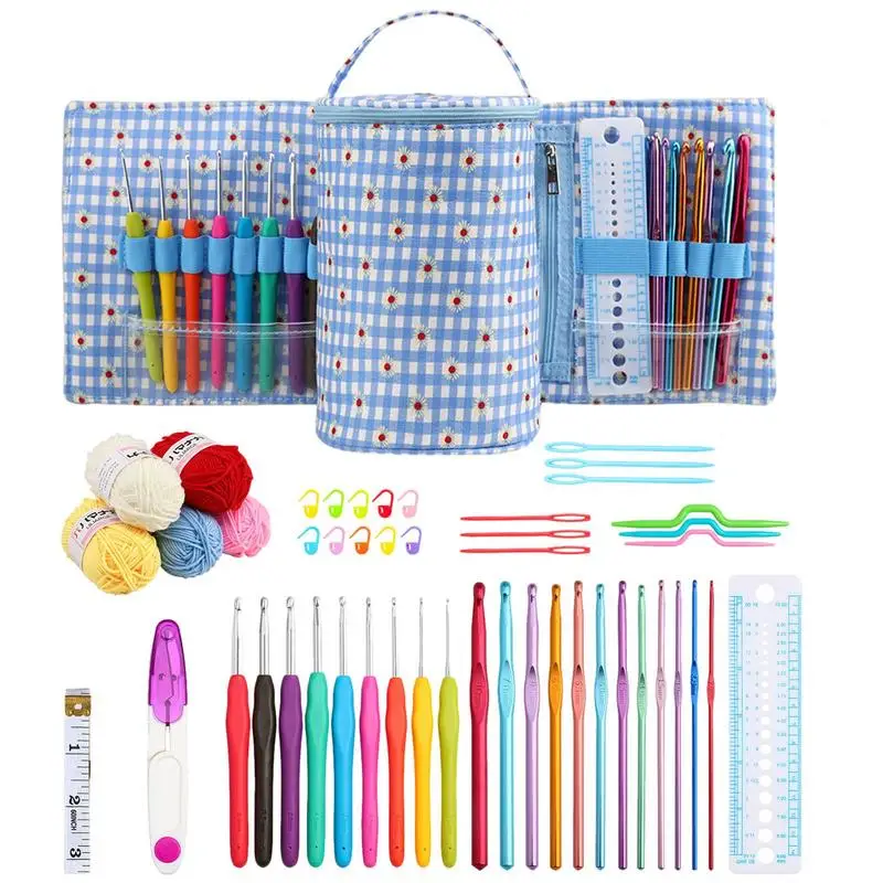 

Knitting Set Knitting Starting Kit Ergonomic Crochet Supplies Portable Crochet Needle DIY Yarn Weaving Tool For Beginners And