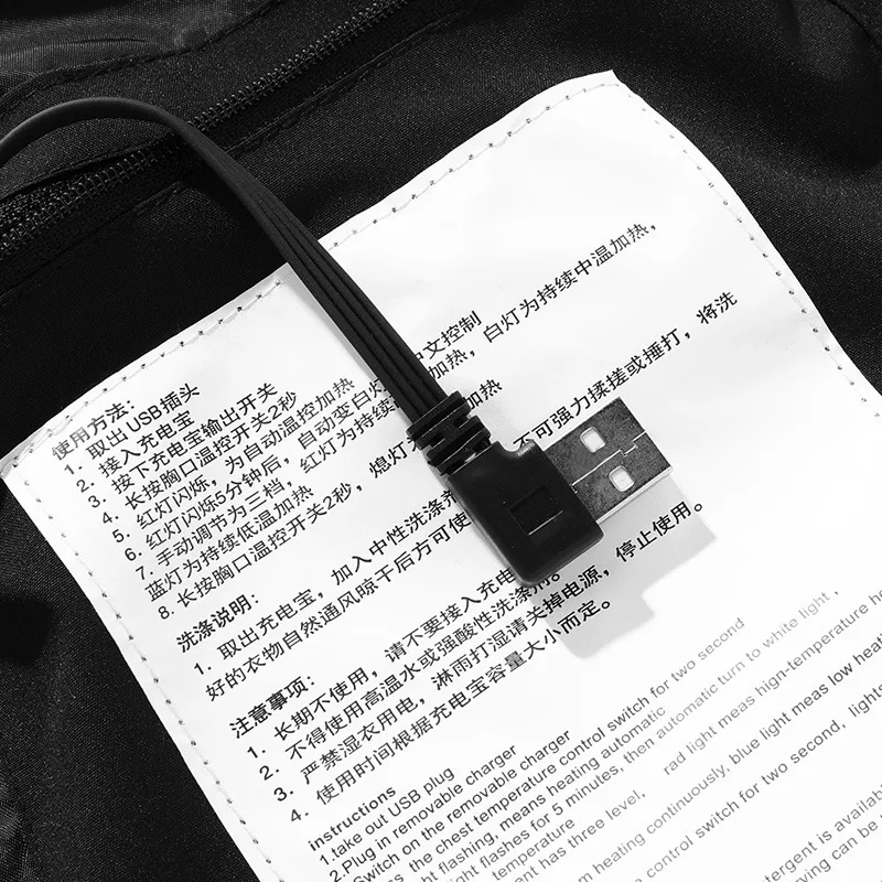 Fashion Men Jacket Intelligent Fever USB Winter Outdoor Electric Heating Warm Sprots Thermal Coat Clothing Heatable Cotton