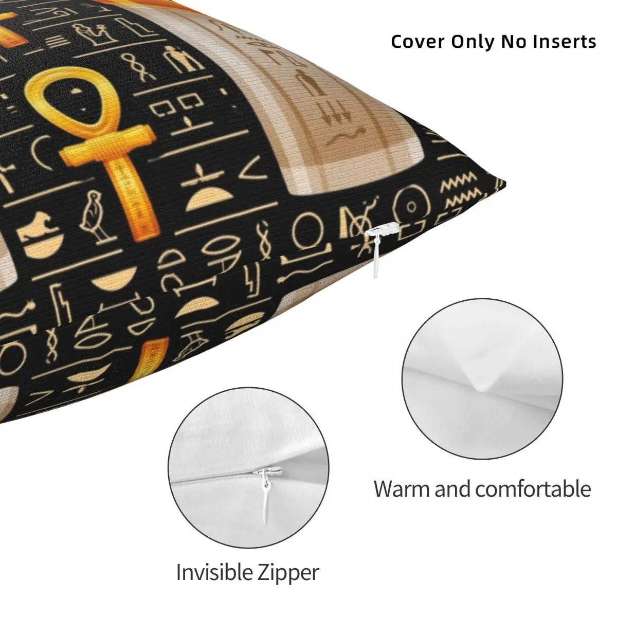 Квадратная наволочка из полиэстера древний Египетский (3) бархатная декоративная