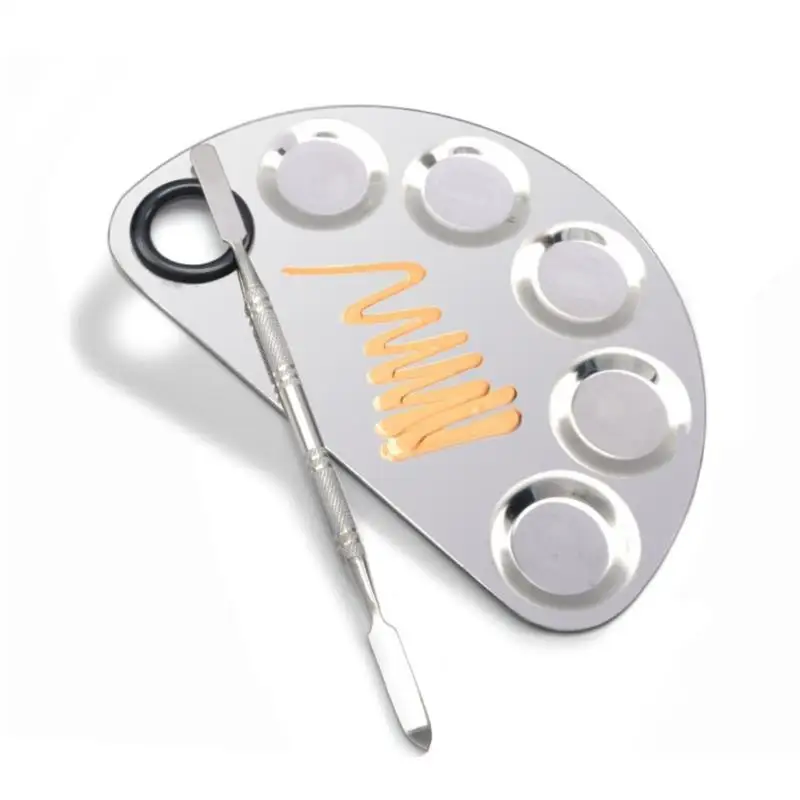 

Mixing Palette Stainless Steel Nail Art Polish Mixing Plate Makeup Foundation Eye Shadow Mixing Palette Spatula Tool