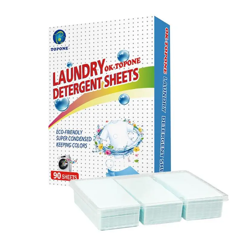 

Laundry Detergent Sheets Laundry Soap Long Lasting Scent Washing Sheets No Waste Stain Remover Liquid Less For Home Dorm Travel