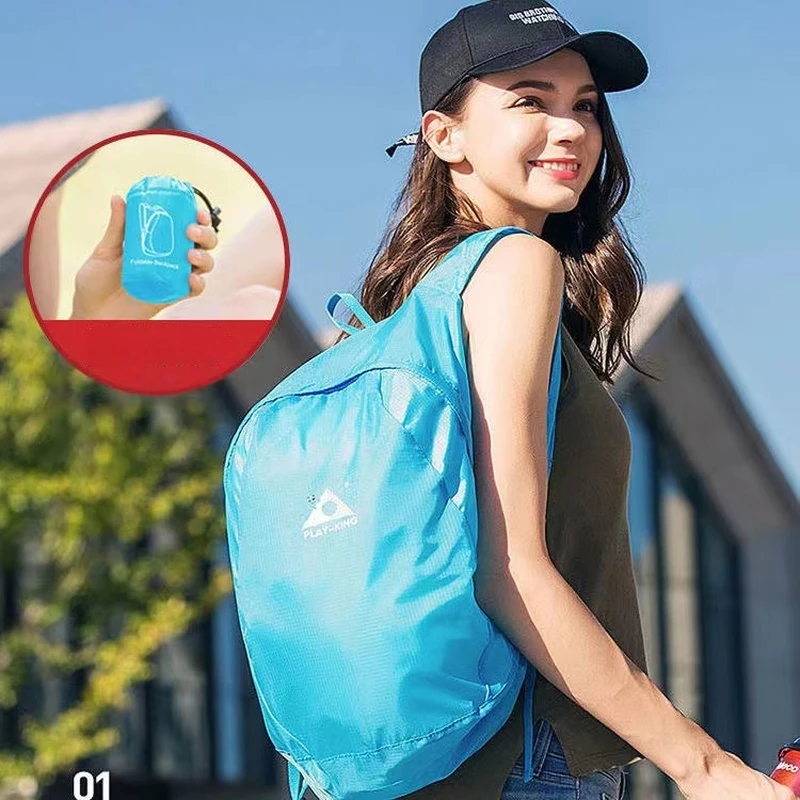 

Outdoor ultra light travel portable folding backpack anti splash skin storage bag mountaineering leisure sports backpack