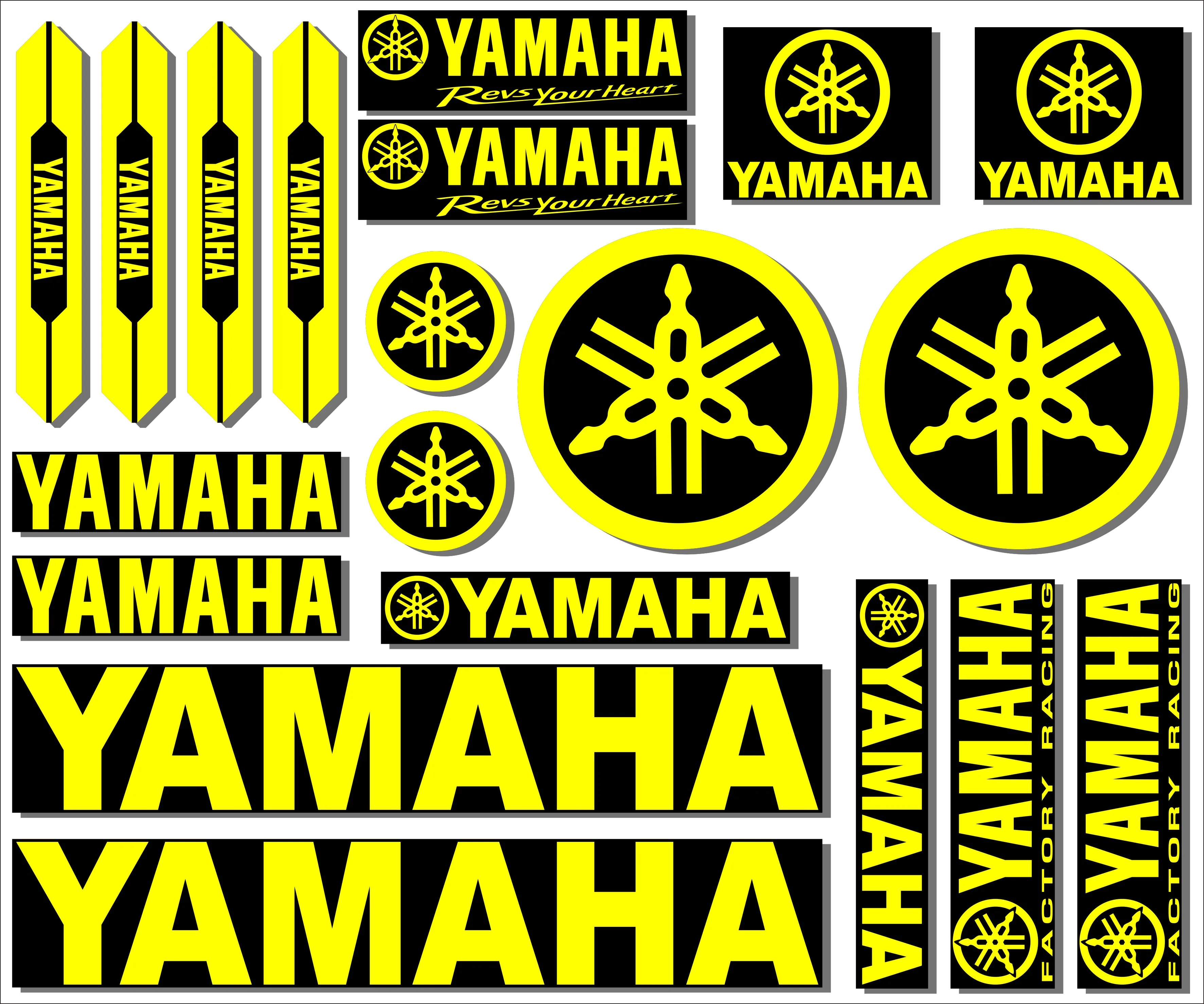Виниловые светоотражающие наклейки Yamaha Набор наклеек с логотипом мотоцикла бак