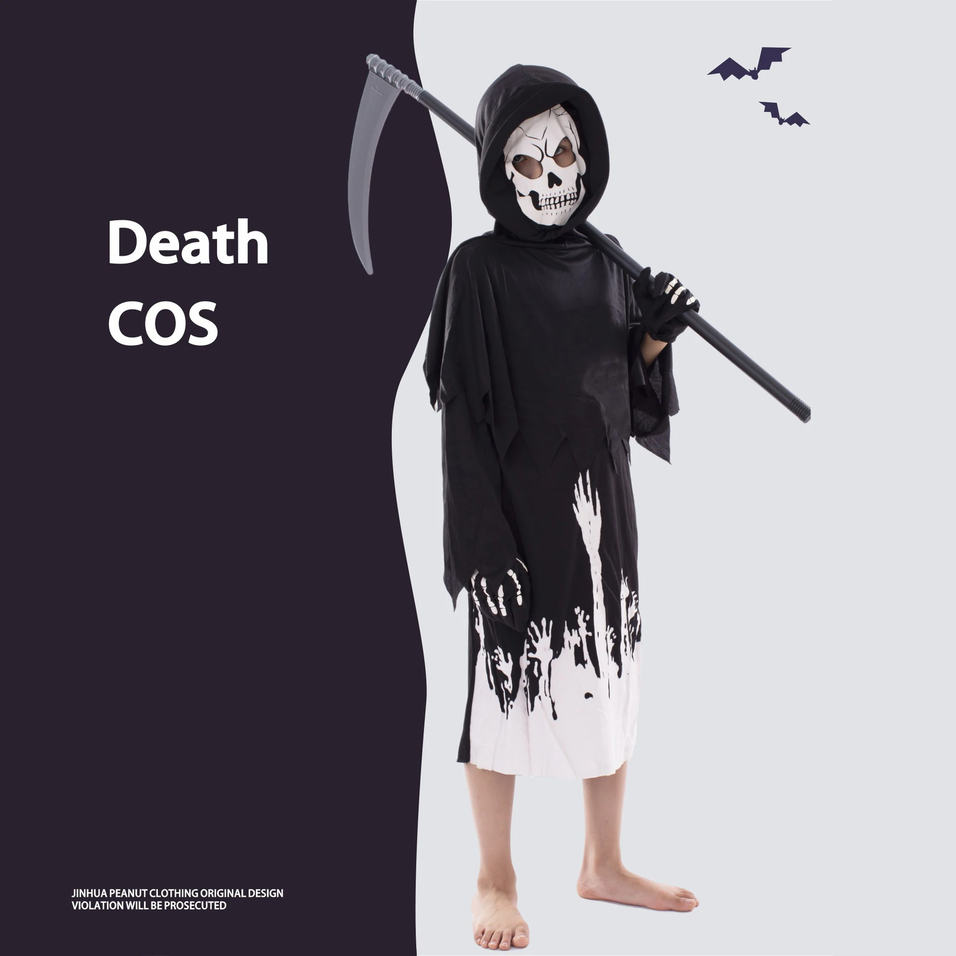 Костюм для косплея на Хэллоуин страшный костюм Жнеца светящийся Мрачный Жнец