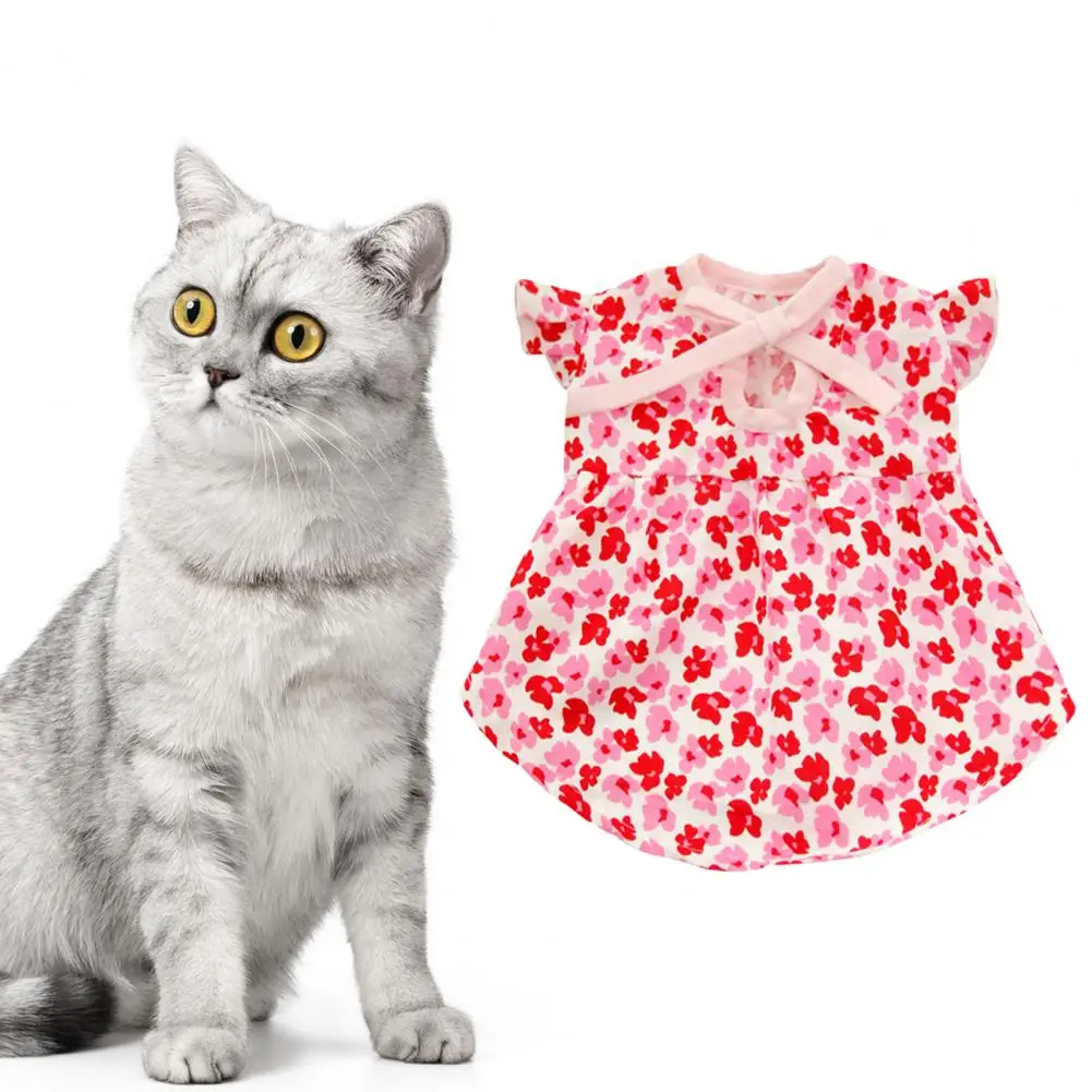 

Puppy Skirt Super Soft Pet Clothes Lightweight Decorative Great Summer Floral Print Pet Dress Clothing