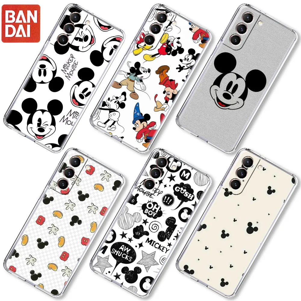 

Cute Mickey Mouse Case For Samsung Galaxy S20 FE S22 S21 Plus S10 S9 Note 20 9 10 Lite Transparent Soft Phone Cover