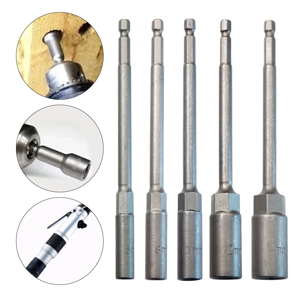 

Socket Wrench 5pcs 6mm-14mm 150mm Adapter Socket Wrench Carpentry Chrome Vanadium Steel ExtensionSleeve Brand-new