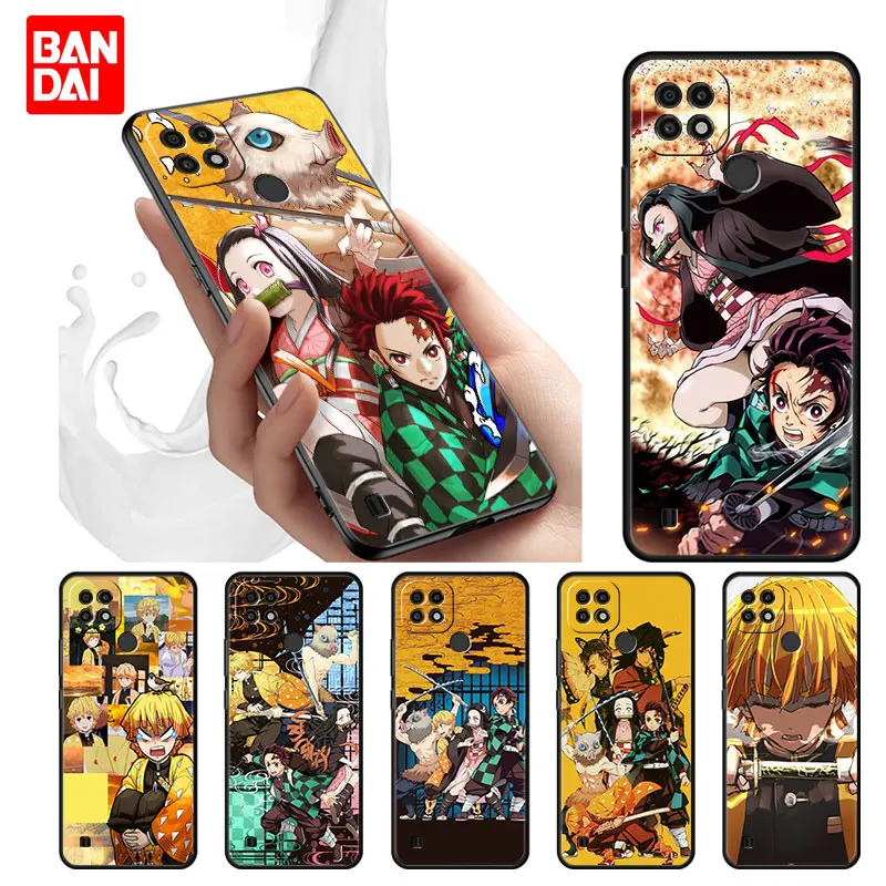 

Anime Cartoon Demon Blade Case for Realme C21 C21Y C25 C15 C11 2020 C3 C20 5 6 6i 7i 8i 8 Pro Bag Cover Official Black Silicone