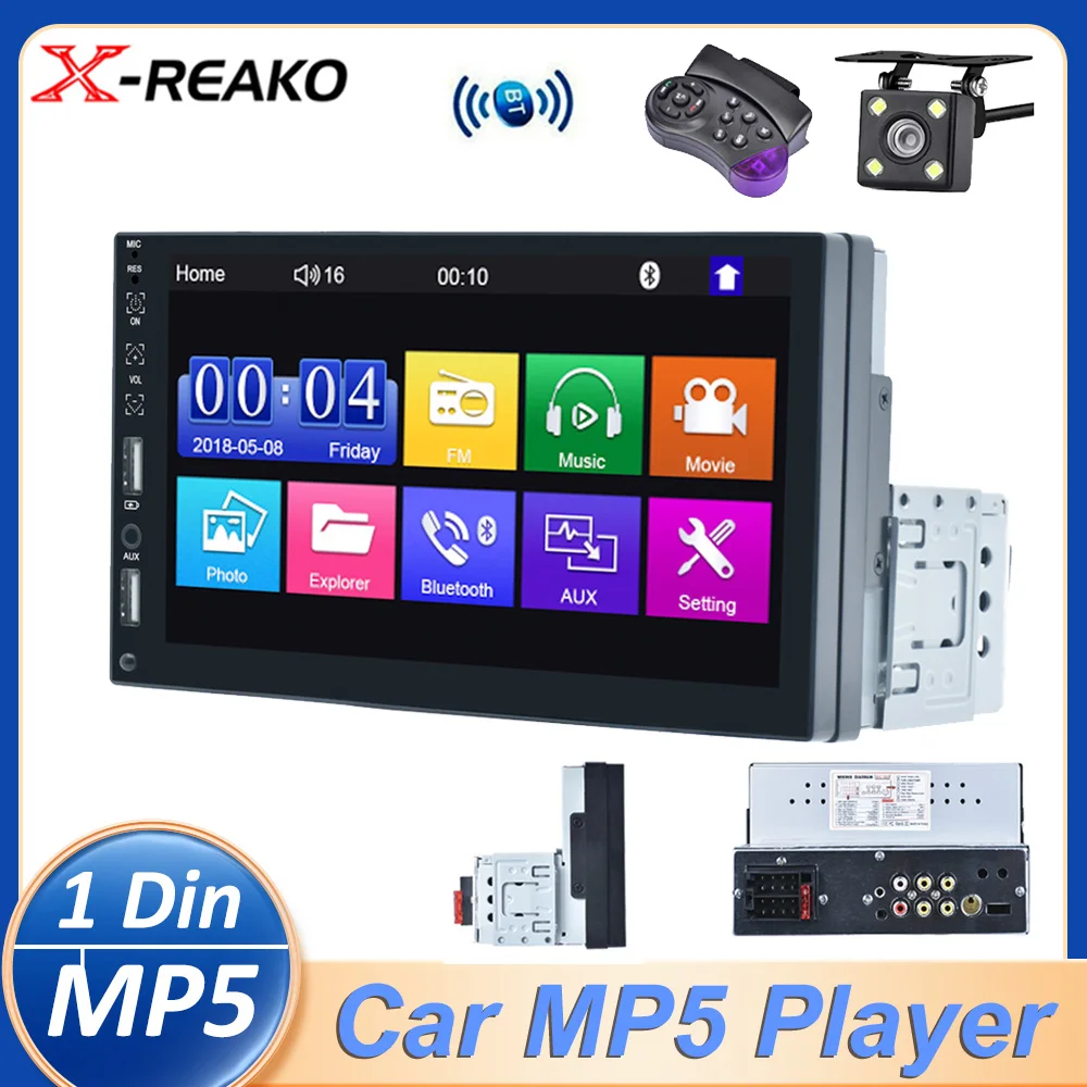 X-REAKO 7 inch 1 Din MP5 player touch HD capacitive screen Car MP5 with 2 USB Mirror Link BT FM Universal Car Auto radio