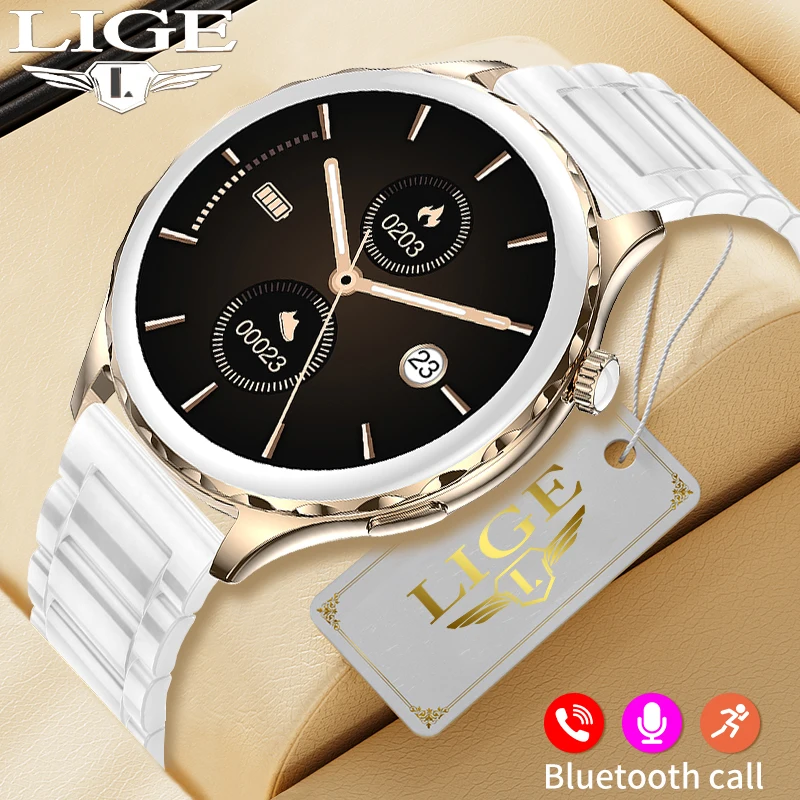 

Смарт-часы LIGE женские водонепроницаемые с сенсорным экраном, Bluetooth
