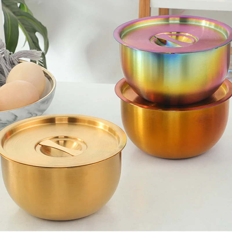 

Gold Home Kitchen Steamed Egg Soup Pot Stainless Steel Steamed Egg Bowl with Lid Baby Food Supplement Bowl Waterproof Soup Cup